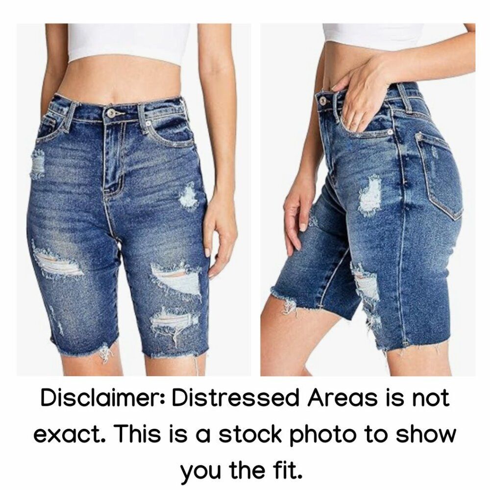 Charlotte Russe Intentionally Distressed Denim Shorts or Capri Pants